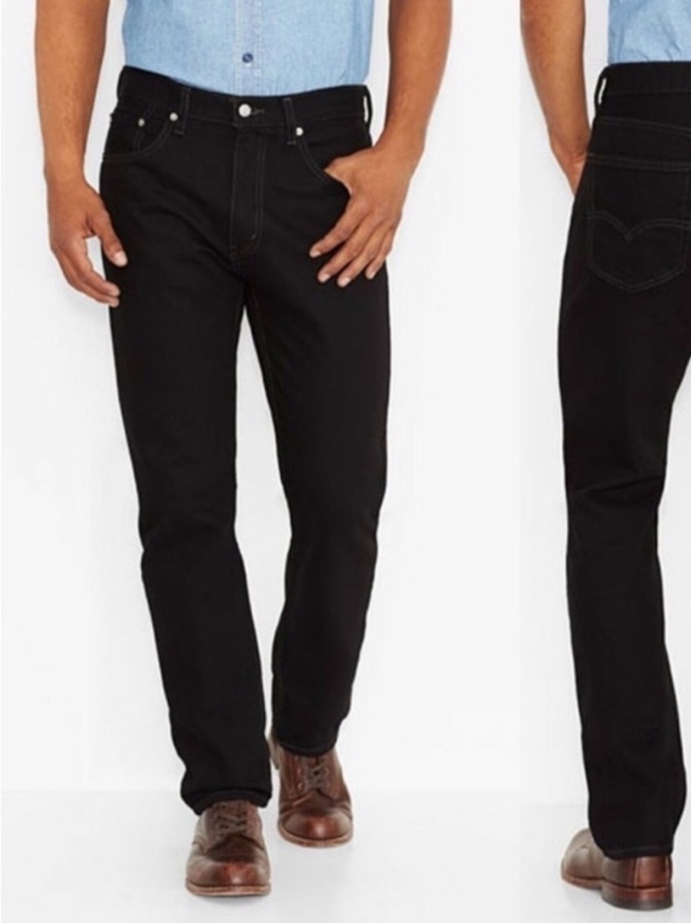 Levi's Men's denim Black Straight leg Jeans 504 red tag size 40 X 32
